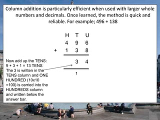 Addition Using The Column Method | PPTX