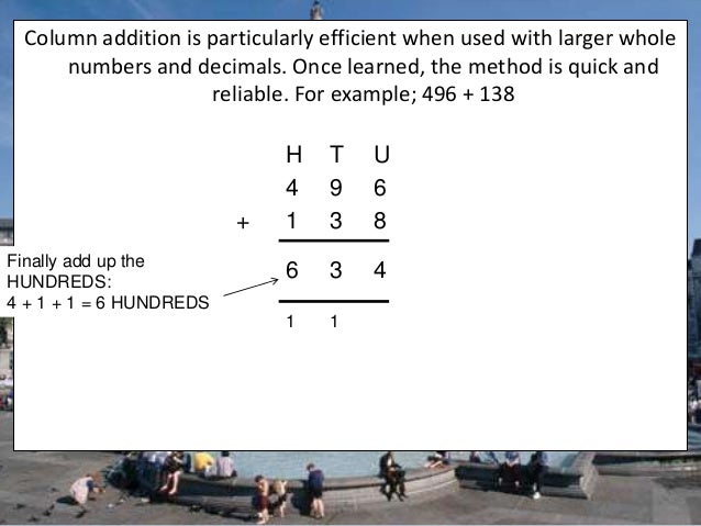 Addition Using The Column Method