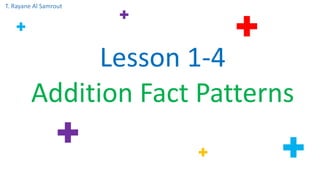 Lesson 1-4
Addition Fact Patterns
+
++
+
+
+
T. Rayane Al Samrout
 