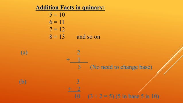Addition facts in quinary | PPT