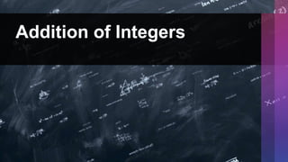 Addition of Integers
 