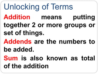 Addition and Subtraction of whole numbers | PPT