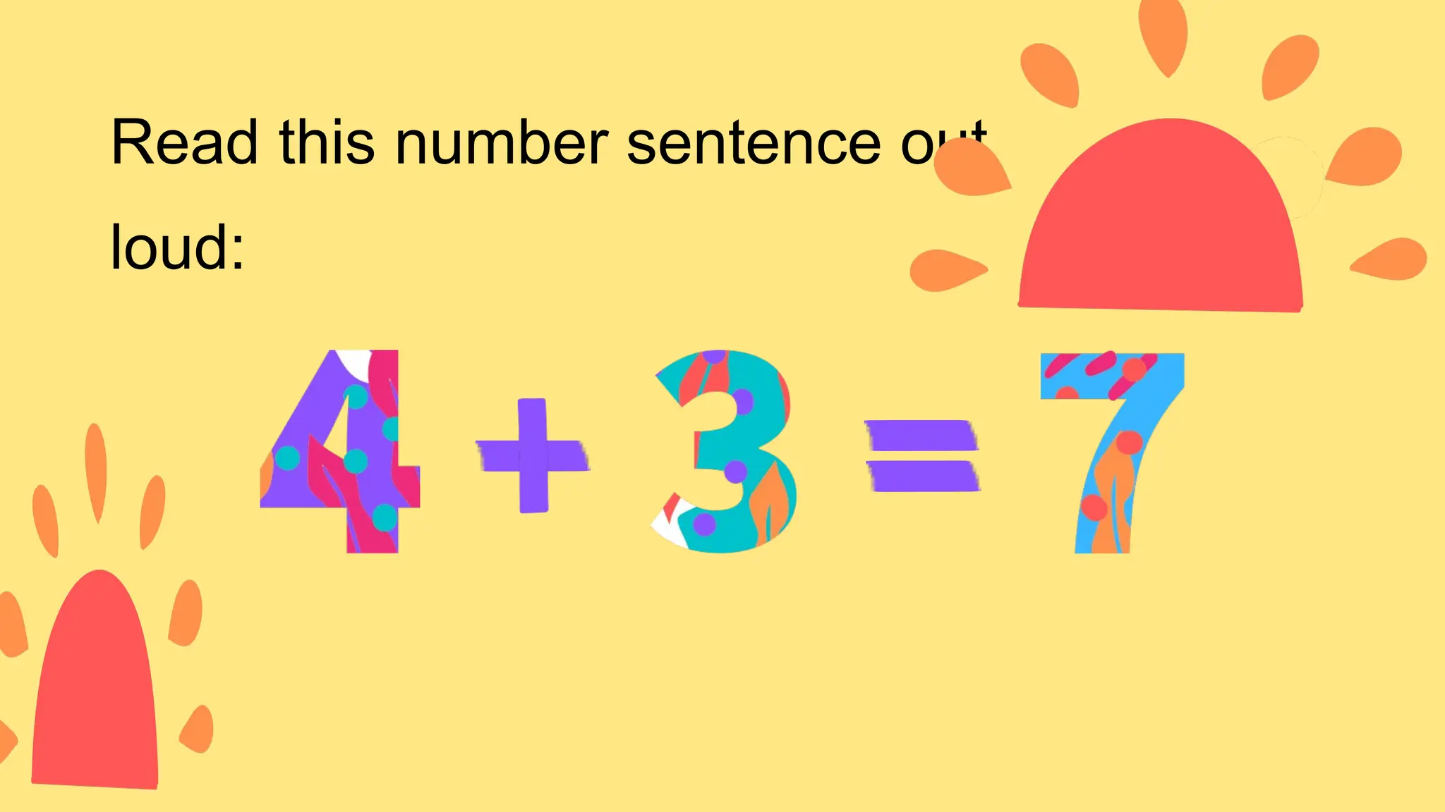 Read this number sentence out
loud:
 