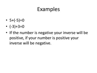 Example Of Additive Inverse In Fraction