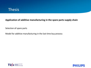 141118 Additive Manufacturing in the spare part supply chain (Bouke ...