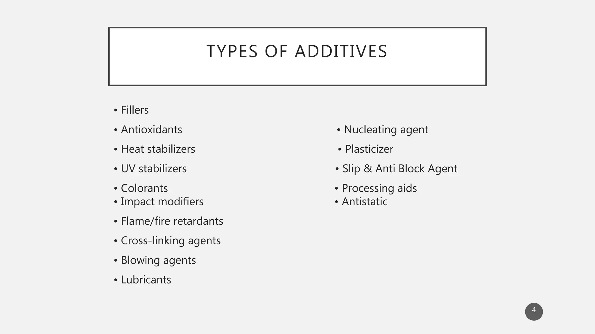 Additives of Polymer, Additives of plastic, Improve properties of ...