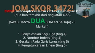 Markah Add Math ADD MATH ANDA BOLEH LULUS ( NOTA, TEKNIK DAN SOALAN).pptx