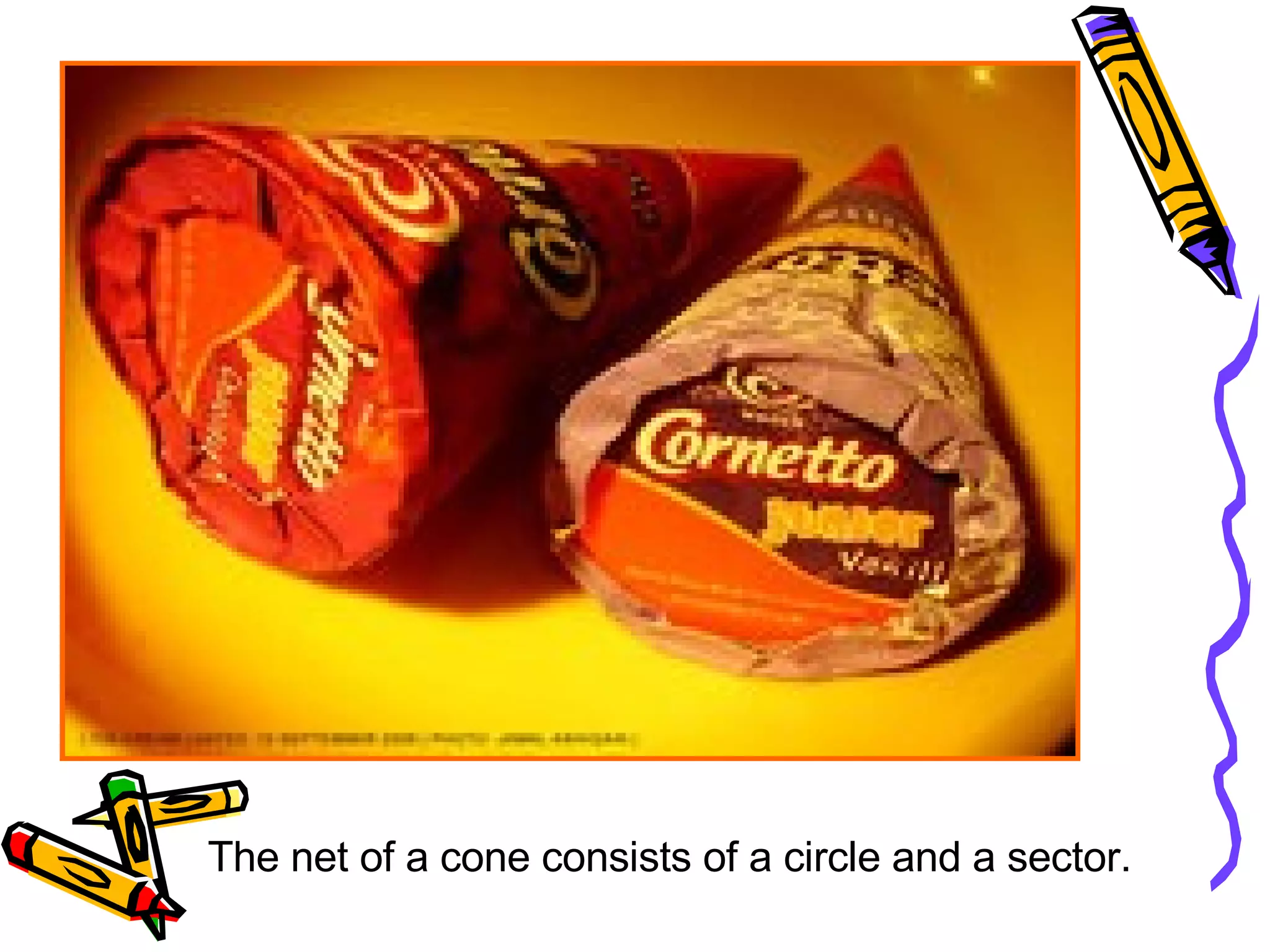The net of a cone consists of a circle and a sector.