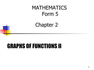 GRAPHS OF FUNCTIONS II MATHEMATICS  Form 5 Chapter 2 