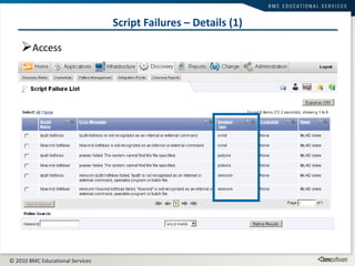 Script Failures – Details (1) Access 