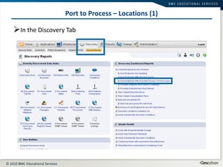 Port to Process – Locations (1) In the Discovery Tab 
