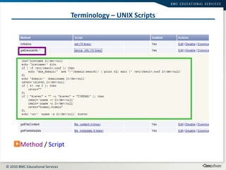 Terminology – UNIX Scripts Method  /  Script 