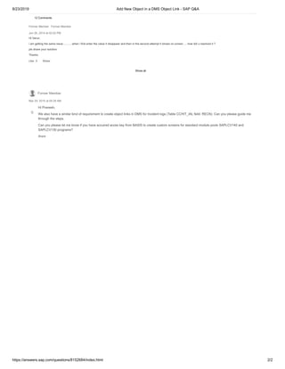 Add new object in a dms object link sap q&a | PDF