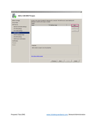 Prepared: Tola LENG www.itolaleng.wordpress.com ,NetworkAdministration
 