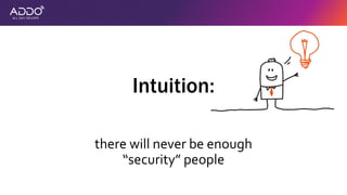 Intuition:
there will never be enough
“security” people
 
