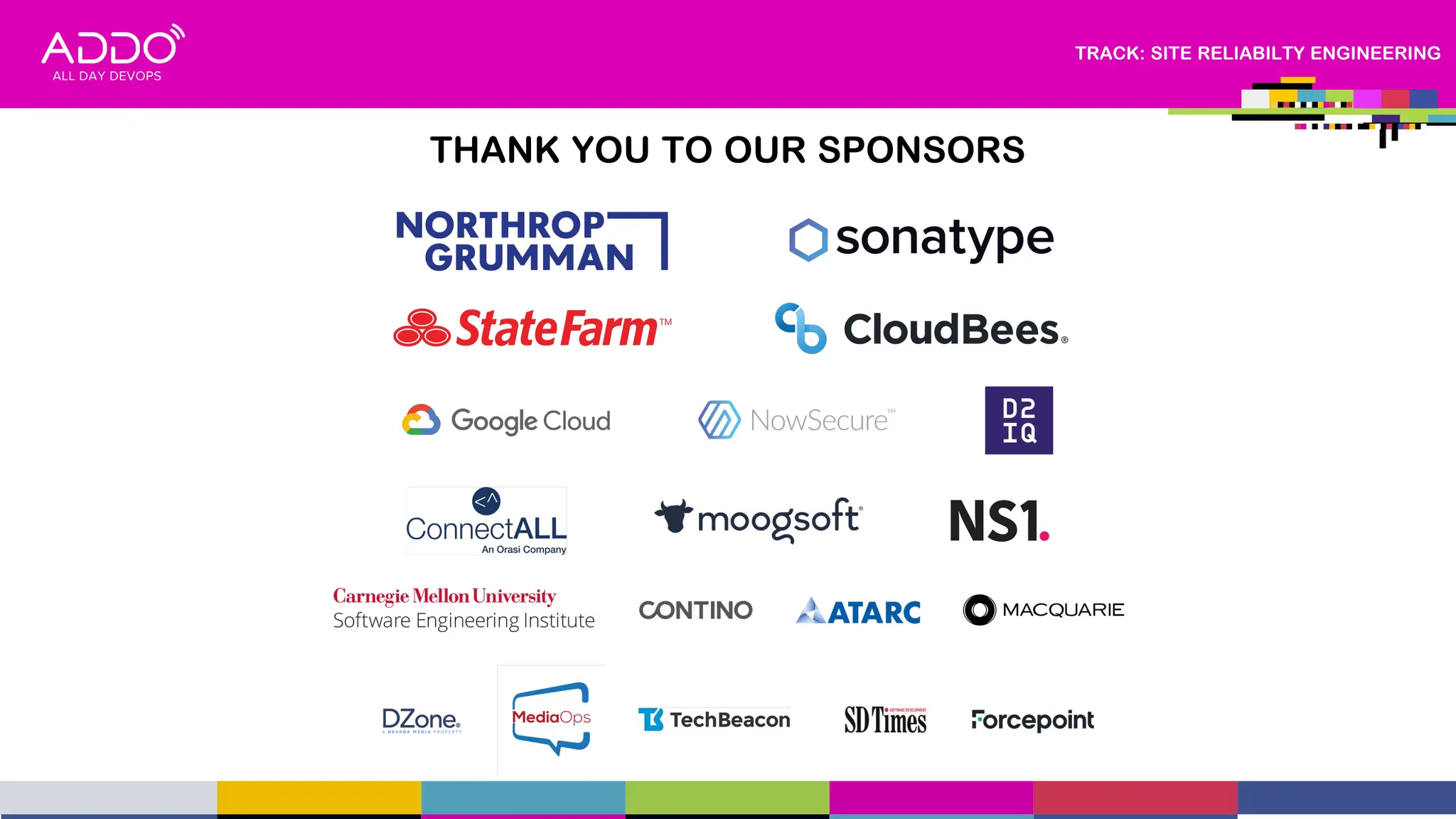 TRACK: SITE RELIABILTY ENGINEERING
THANK YOU TO OUR SPONSORS
 