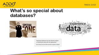 TRACK: CI/CD CONTINUOUS EVERYTHING
What’s so special about
databases?
 
