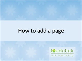How to add a page 