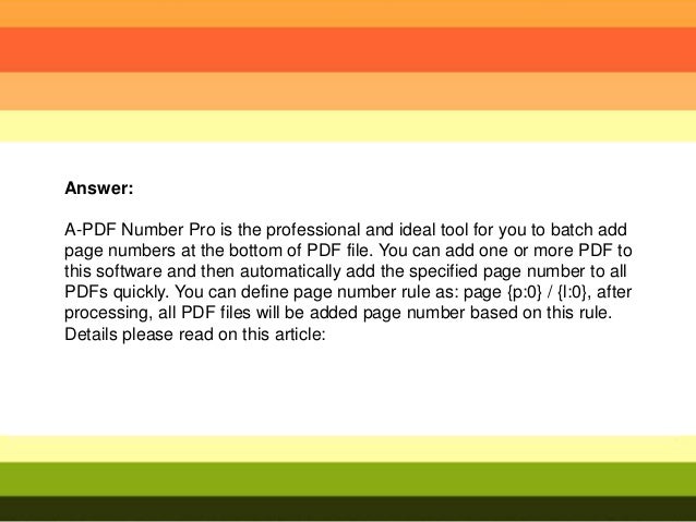 how to add page numbers in pdf file