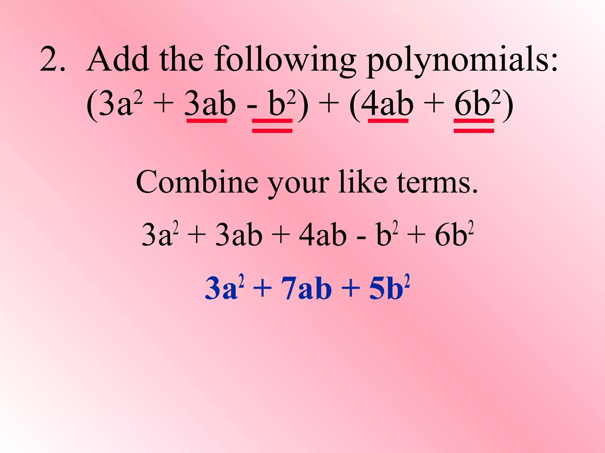 Add/Subtracting Polynomials | PPT