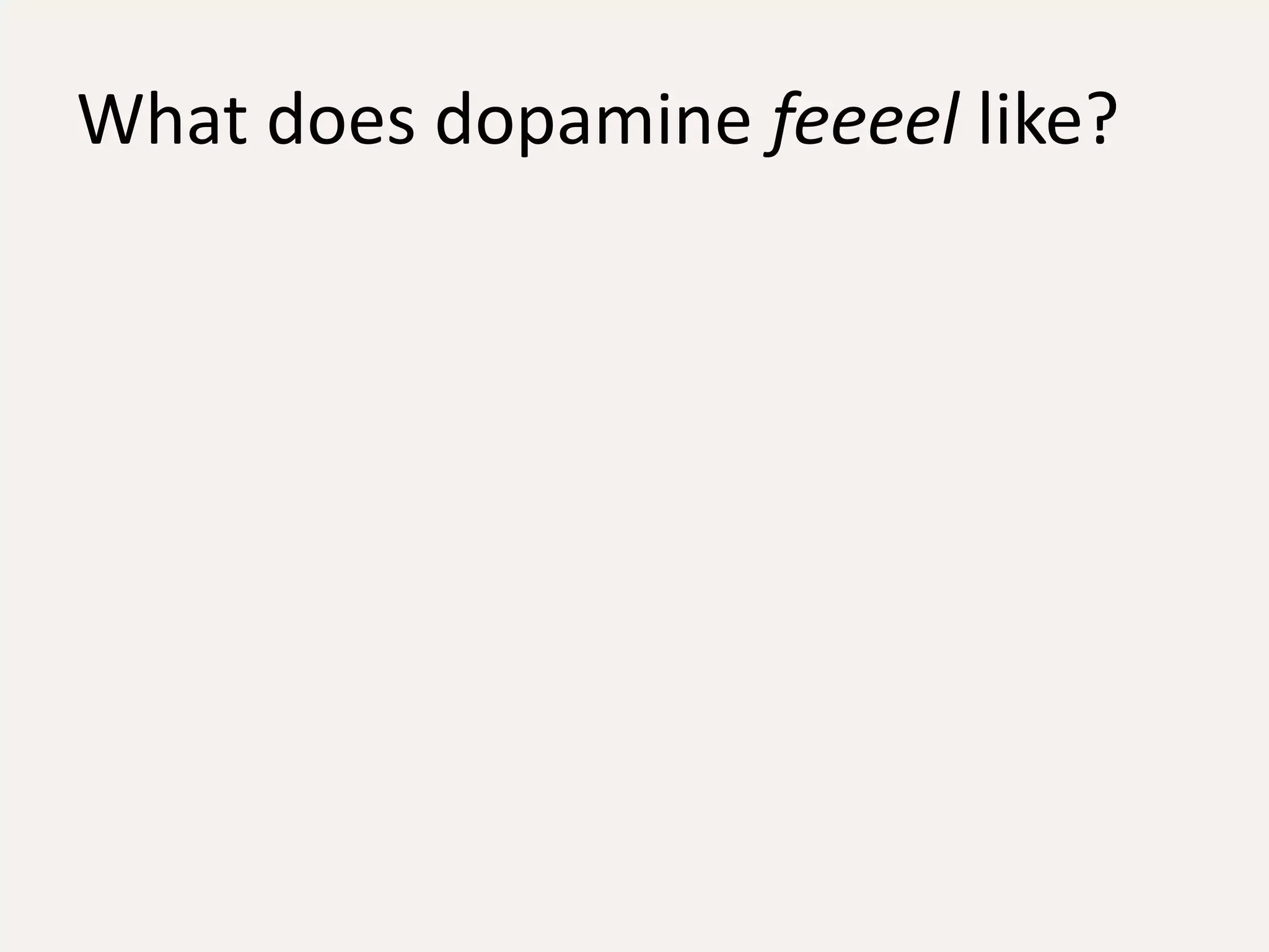 What does dopamine feeeel like?
 