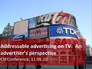 Addressable advertising on TV:  An advertiser’s perspective CSI Conference, 11.05.10 Classified - Internal use 