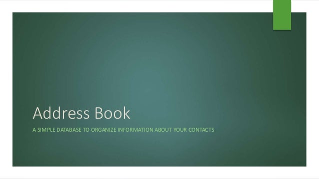 electronic address book project proposal