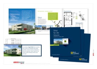 © BRANDS AND FRIENDS Markenmanagement GmbH, Juli 2011, alle Rechte vorbehalten 
Die Architekten Poppe*Prehal haben besonderen 
Wert auf helle und großzügige Räume gelegt. 
Der Wohn-/Essraum ist mit einer Glasfassade zur 
Natur hin ausgestattet. Dadurch ergibt sich eine 
optisch reizvolle Verbindung zwischen innen 
und außen. 
OL 
KOCHEN 
WC AR 
BADS CHLAFEN 
SCHLAFEN 
VR 
WOHNEN 
LOGGIA 
TERRASSE 
Beispielwohnung 
Haus 1 und 2 Wohnfl äche Loggia/Terrasse 
Top 1 EG 73,04 m² 12,39 m² 
Top 2 EG 54,35 m² 12,76 m² 
Top 4 EG 71,49 m² 14,61 m² 
Top 5 EG 72,55 m² 14,50 m² 
Top 7 OG 54,35 m² 11,19 m² 
Top 8 OG 34,24 m² 5,97 m² 
Top 10 OG 53,05 m² 12,80 m² 
Top 11 OG 34,34 m² 6,07 m² 
K E G E P R I E L S T R A S S E 
5 
N 
Wohnungsgrundrisse von Poppe*Prehal 
Architekten überzeugen durch Ordnung 
und besondere Klarheit 
Die Bauweise: energiesparend 
Die Staffelmayr-Gründe liegen 10 bis 15 Gehminuten vom Stadtzentrum entfernt. 
Ein besonderes Highlight der Anlage ist der wunderschöne Ausblick bis zum Traunstein Steyr 
Entspanntes 
Leben 
in einem der beiden 
modernen 
Wohn-Vierkanter. 
Die Gebäude werden in zukunftsweisender 
Niedrigstenergiebauweise errichtet und 
erfüllen hohe ökologische und energetische 
sorgt für frische Luft in allen Wohnräumen 
und ist Teil des Baukonzeptes, das aus- 
schließlich hochwertige Materialien und 
Bauprodukte zulässt. Höchster Wohn- 
komfort mit niedrigsten Betriebskosten. Die Ruhe des Stadtrandes verbindet sich bei den Staffelmayr-Gründen mit angenehmer Nähe zur drittgrößten Stadt Oberösterreichs. Reich an als einer der wichtigsten Technologiestandorte des Landes. Denn die Bezirkshauptstadt mitten in der grünen Natur erlaubt ihren Bewohnern das, was man heute als ‚Balanced Life‘ bezeichnet. Vierkanthof 
Nord-West 
Vierkanthof 
Süd-Ost 
In der Wohnanlage Staffelmayr genießen Sie die Vorteile einer kleinen, überschau- 
baren Anlage. In absoluter Ruhelage am Stadtrand werden 22 moderne Eigentums- 
wohnungen in Ziegelmassivbauweise 
errichtet. Die Wohnungen mit Flächen von 
ca. 34 – 73 m² sind auf 2 Wohnhäuser aufgeteilt. Während die Wohnungen im Obergeschoss mit großzügigen Loggien ausgestattet sind, verfügen die Erd- 
geschosswohnungen über gedeckte 
Terrassen und Eigengärten. 
© TV Steyr/Hochhauser Die Wohnfl ächen der Tops sind in beiden Häusern ident. 
Die Erdgeschoss Wohnungen verfügen je nach Wohnungsgröße 
über unterschiedliche Gartenfl ächen. 
Haus 1 TOP 4 
Schlafen 13,43 m² 
Schlafen 11,13 m² 
WC 1,85 m² 
AR 1,84 m² 
Fläche gesamt: 71,49 m² 
Loggia 7,96 m² 
86,10 m² 
Steyr 
für die 
Steyrer. 
Und alle, die es werden wollen. 
www.wohnanlage-staffelmayr.at 
Jetzt geht’s los! 
bfmm.at 
Innovative Spitzenunternehmen mit Weltrang sind in Steyr 
fest verwurzelt. Hier haben sie ideale Voraussetzungen für 
Kreativität und Produktivität ihrer Mitarbeiter. 
Wohnen im modernen Vierkanthof 
• moderner Baustil mit hellen, sonnigen Räumen 
• kleine Anlage mit Privatsphäre 
• in der Natur und doch in der Stadt 
• großzügige Balkone und Außenanlagen 
• schöne Aussichtslage 
• energiesparende Bauweise 
• Ziegelmassivbauweise 
• Förderung möglich 
Verkaufsstart. 
Sichern Sie sich jetzt Ihre Chance. 
Beratung und Verkauf 
Johannes Großalber 
Telefon: 0676/8141 8029 
E-Mail: grossalber@rtm.at 
Helga Jung 
Telefon: 0676/8141 9943 
E-Mail: jung@rtm.at 
Die Architekturidee: 
Wohnen mit Innenhof 
Singles und Paare entdecken hier eine 
Wohnform, die es so noch nicht gab. 
Nach außen der Blick in Garten 
und Landschaft. Nach innen der 
lichtdurchfl utete, überglaste Innenhof. 
Geprägt durch den Vierkanthof des Gutes Staffelmayr entstehen hier 
zwei Wohnbauten mit „Vierkantcharakter“: Rund um einen 
überdachten Innenhof sind die einzelnen Wohneinheiten angeordnet 
und zeichnen sich durch eine hervorragende Belichtung aus. Der 
licht- und luftdurchfl utete aber witterungsgeschützte Innenhof dient 
der Erschließung der Wohnungen und der allgemeinen Nutzräume. 
Das Erscheinungsbild der beiden Wohngebäude ist an die 
Vierkanthof-Form angelehnt, wobei eine zeitgemäße und zeitlose 
Architektursprache gewählt wurde. 
Die Architekten Poppe*Prehal haben besonderen 
Wert auf helle und großzügige Räume gelegt. 
Der Wohn-/Essraum ist mit einer Glasfassade zur 
Natur hin ausgestattet. Dadurch ergibt sich eine 
optisch reizvolle Verbindung zwischen innen 
und außen. 
Zugestellt durch Österreichische Post 
Wohnanlage 
Staffelmayr 
Wohnanlage 
Staffelmayr 
Steyr 
für die 
Und alle, die es werden wollen. 
www.wohnanlage-staffelmayr.at 
Jetzt geht’s los! 
bfmm.at 
Innovative Spitzenunternehmen mit Weltrang sind in Steyr 
fest verwurzelt. Hier haben sie ideale Voraussetzungen für 
Kreativität und Produktivität ihrer Mitarbeiter. 
Wohnen im modernen Vierkanthof 
• moderner Baustil mit hellen, sonnigen Räumen 
• kleine Anlage mit Privatsphäre 
• in der Natur und doch in der Stadt 
• großzügige Balkone und Außenanlagen 
• schöne Aussichtslage 
• energiesparende Bauweise 
• Ziegelmassivbauweise 
• Förderung möglich 
Verkaufsstart. 
Sichern Sie sich jetzt Ihre Chance. 
Beratung und Verkauf 
Johannes Großalber 
Telefon: 0676/8141 8029 
E-Mail: grossalber@rtm.at 
Helga Jung 
Telefon: 0676/8141 9943 
E-Mail: jung@rtm.at 
Architekturidee: 
Wohnen mit Innenhof 
Paare entdecken hier eine 
es so noch nicht gab. 
der Blick in Garten 
Landschaft. Nach innen der 
utete, überglaste Innenhof. 
Geprägt durch den Vierkanthof des Gutes Staffelmayr entstehen hier 
zwei Wohnbauten mit „Vierkantcharakter“: Rund um einen 
überdachten Innenhof sind die einzelnen Wohneinheiten angeordnet 
und zeichnen sich durch eine hervorragende Belichtung aus. Der 
licht- und luftdurchfl utete aber witterungsgeschützte Innenhof dient 
der Erschließung der Wohnungen und der allgemeinen Nutzräume. 
Das Erscheinungsbild der beiden Wohngebäude ist an die 
Vierkanthof-Form angelehnt, wobei eine zeitgemäße und zeitlose 
Architektursprache gewählt wurde. 
Die Architekten Poppe*Prehal haben besonderen 
Wert auf helle und großzügige Räume gelegt. 
Der Wohn-/Essraum ist mit einer Glasfassade zur 
Natur hin ausgestattet. Dadurch ergibt sich eine 
optisch reizvolle Verbindung zwischen innen 
und außen. 
Zugestellt durch Österreichische Post 
Wohnanlage 
Staffelmayr 
Wohnanlage 
Staffelmayr 
und nach Christkindl. 
Ansprüche. Eine Komfortlüftungsanlage 
Geschichte genießt Steyr traditionell auch den Ruf Wohnungsgrößen 
Top 3 EG 34,19 m² 6,10 m² 
Top 6 OG 73,03 m² 10,78 m² 
EK L IEL Wohnen/Kochen 28,55 m² 
Bad 6,02 m² 
Vorraum 8,87 m² 
Terrasse 6,65 m² 
Top 9 OG 71,49 m² 12,86 m² 
Steyrer. 
Poppe 
Steyr 
für die 
Steyrer. 
Und alle, die es werden wollen. 
www.wohnanlage-staffelmayr.at 
Jetzt geht’s los! 
bfmm.at 
Innovative Spitzenunternehmen mit Weltrang sind in Steyr 
fest verwurzelt. Hier haben sie ideale Voraussetzungen für 
Kreativität und Produktivität ihrer Mitarbeiter. 
Wohnen im modernen Vierkanthof 
• moderner Baustil mit hellen, sonnigen Räumen 
• kleine Anlage mit Privatsphäre 
• in der Natur und doch in der Stadt 
• großzügige Balkone und Außenanlagen 
• schöne Aussichtslage 
• energiesparende Bauweise 
• Ziegelmassivbauweise 
• Förderung möglich 
Verkaufsstart. 
Sichern Sie sich jetzt Ihre Chance. 
Beratung und Verkauf 
Johannes Großalber 
Telefon: 0676/8141 8029 
E-Mail: grossalber@rtm.at 
Helga Jung 
Telefon: 0676/8141 9943 
E-Mail: jung@rtm.at 
mit Innenhof 
hier eine 
nicht gab. 
Garten 
der 
Innenhof. 
Geprägt durch den Vierkanthof des Gutes Staffelmayr entstehen hier 
zwei Wohnbauten mit „Vierkantcharakter“: Rund um einen 
überdachten Innenhof sind die einzelnen Wohneinheiten angeordnet 
und zeichnen sich durch eine hervorragende Belichtung aus. Der 
licht- und luftdurchfl utete aber witterungsgeschützte Innenhof dient 
der Erschließung der Wohnungen und der allgemeinen Nutzräume. 
Das Erscheinungsbild der beiden Wohngebäude ist an die 
Vierkanthof-Form angelehnt, wobei eine zeitgemäße und zeitlose 
Architektursprache gewählt wurde. 
Die Architekten Poppe*Prehal haben besonderen 
Wert auf helle und großzügige Räume gelegt. 
Der Wohn-/Essraum ist mit einer Glasfassade zur 
Natur hin ausgestattet. Dadurch ergibt sich eine 
optisch reizvolle Verbindung zwischen innen 
und außen. 
Zugestellt durch Österreichische Post 
Wohnanlage 
Staffelmayr 
Wohnanlage 
S taffelmayr  