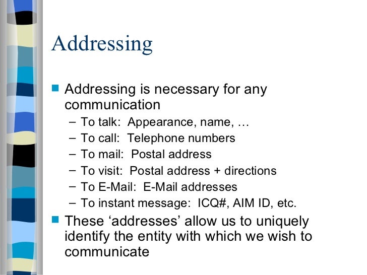 Addressing
