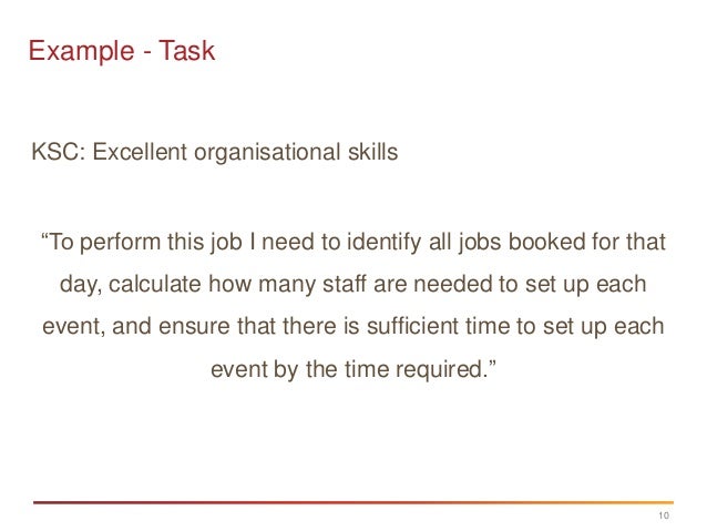 addressing key selection criteria demonstrate organisational skills