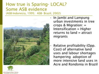 Addressing agric drivers of deforestation. sparing vs sharing p.minang