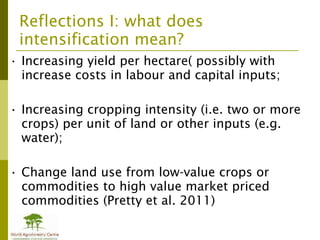 Addressing agric drivers of deforestation. sparing vs sharing p.minang