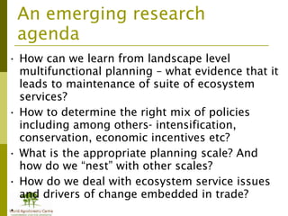 Addressing agric drivers of deforestation. sparing vs sharing p.minang