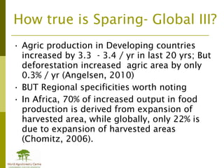 Addressing agric drivers of deforestation. sparing vs sharing p.minang