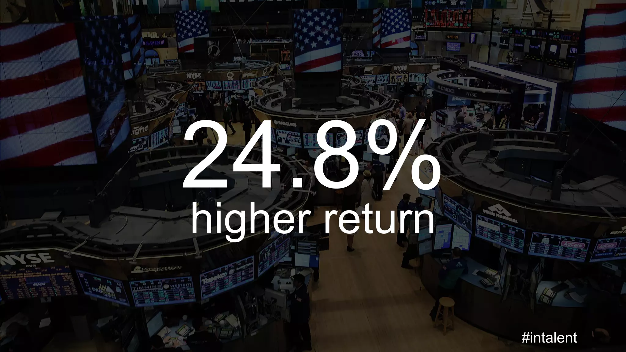 24.8% 
higher return 
#intalent 
 