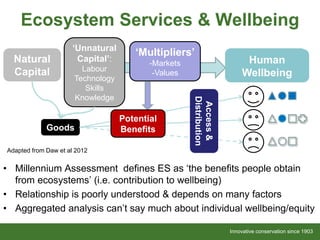 Innovative conservation since 1903Innovative conservation since 1903
Natural
Capital
Human
Wellbeing
Ecosystem Services & ...