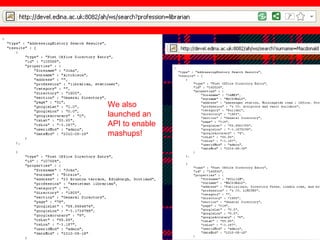 We also launched an API to enable mashups! 