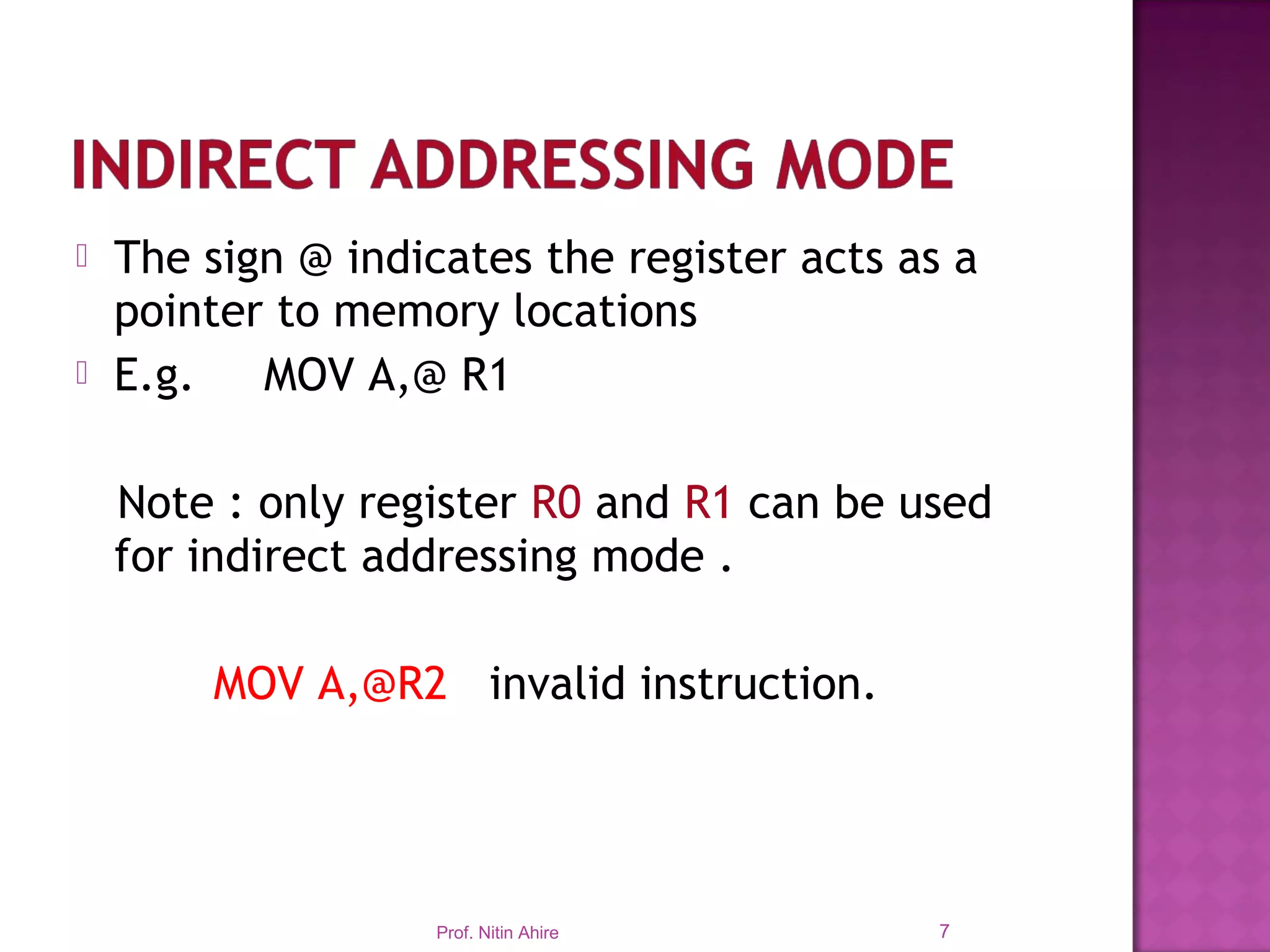 Addressing mode of 8051 | PPT