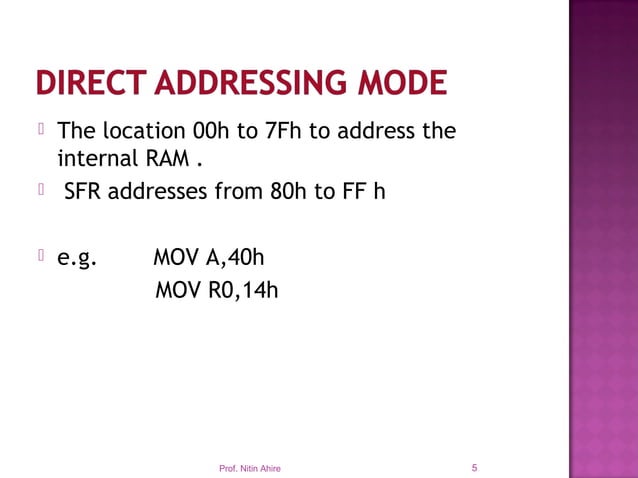Addressing mode of 8051 | PPT