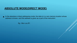 Mode Absolute Addressing modes | PPTX