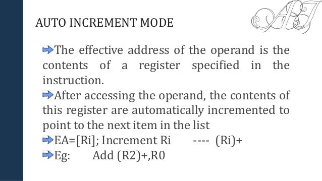 Addressing modes