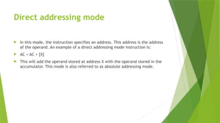 Addressing modes in computer architecture define how the CPU determines ...