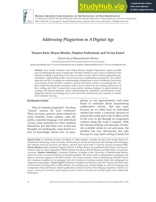 Addressing Plagiarism In A Digital Age | PDF | Homework and Study ...