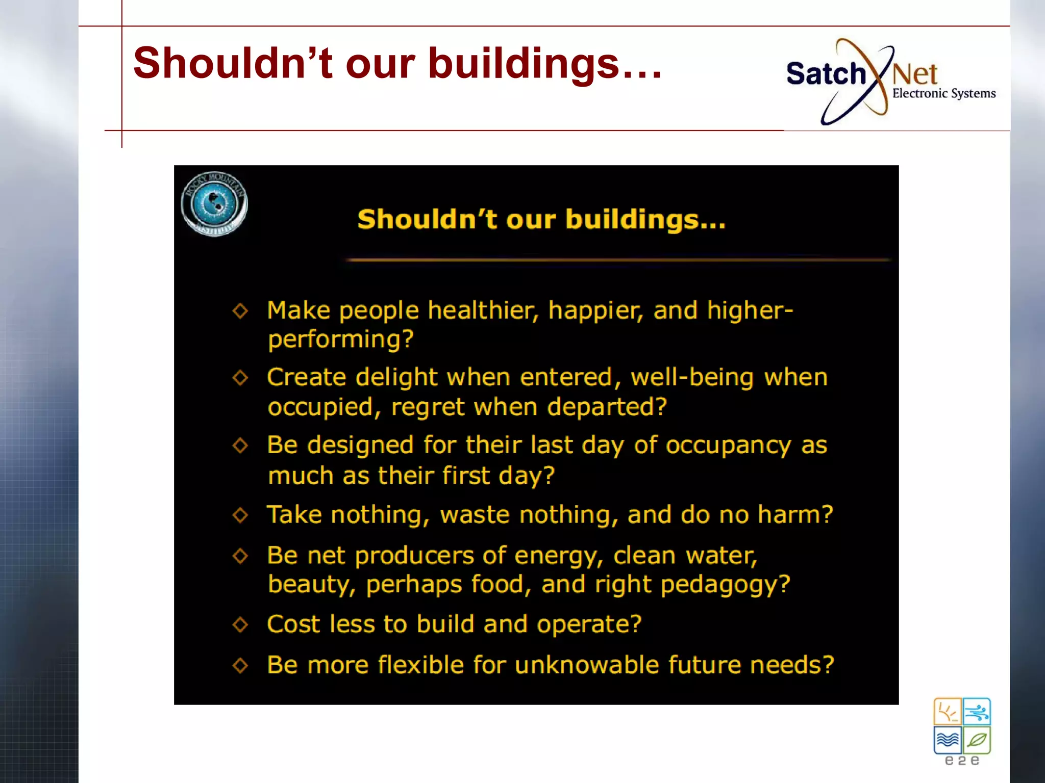 Shouldn’t our buildings… 
 