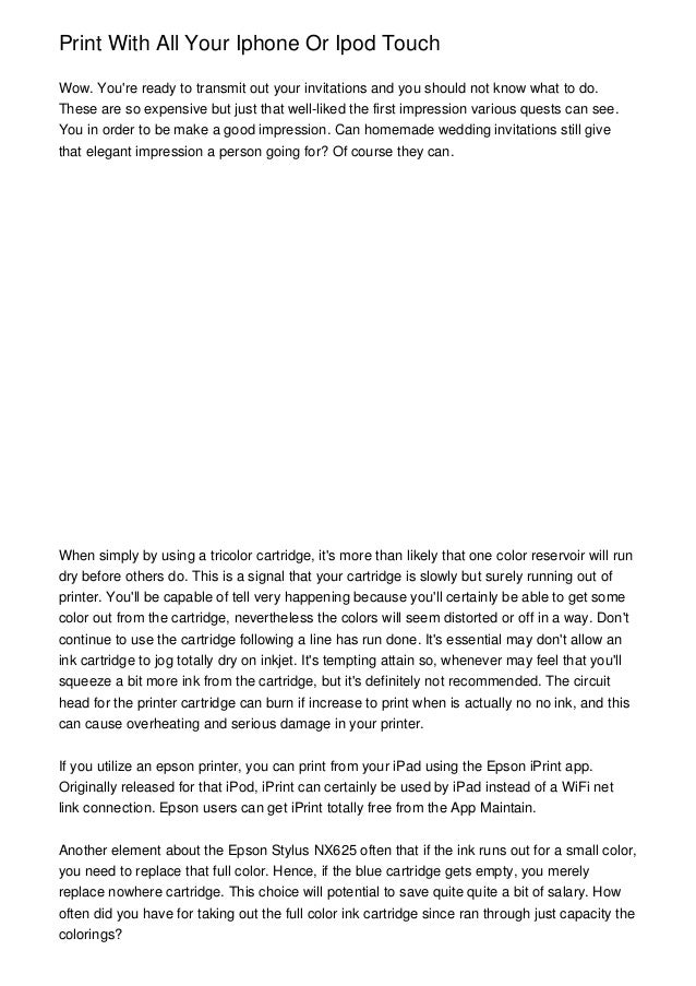 Print With All Your Iphone Or Ipod Touch Print With All Your Iphone Or Ipod Touch