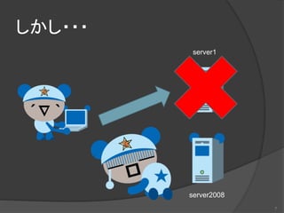 しかし・・・
server2008
server1
7
 