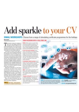 Add Sparkle to Your CV - Covered By Hindustan Times
