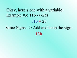Add Sub Integers | PPT