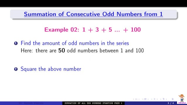 Adding Consecutive Odd Numbers Starting from 1 | PPT