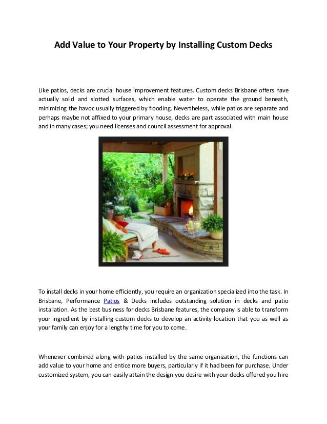 Add value to your property by installing custom decks